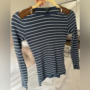 RALPH LAUREN navy blue stripped sweater